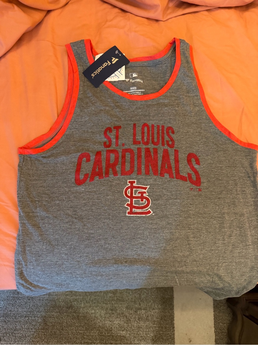 Fanatics Gray Tank Top with Red Trim St. Louis Cardinals Kids